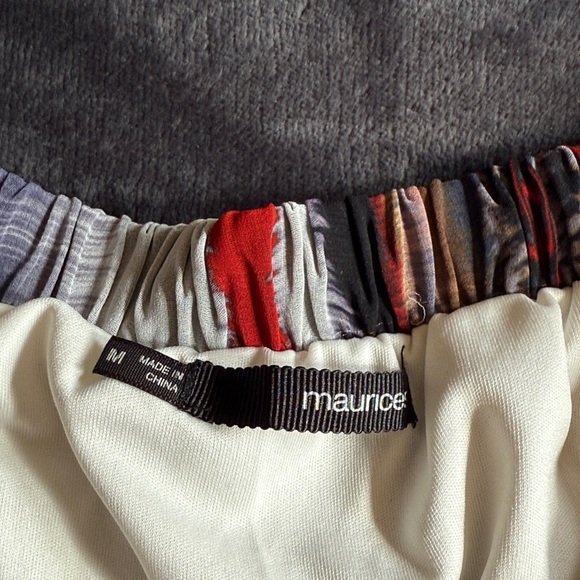 Maurices Multicolor Striped Midi High-Low Skirt Women’s M Mini Maxi Red Purple - Picture 2 of 4